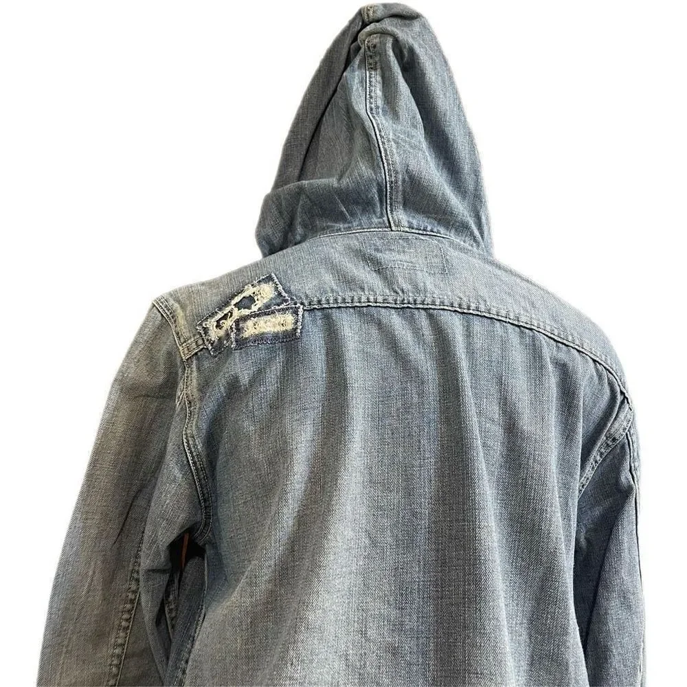 Ralph Lauren Polo Jeans Co RL67 Denim Pullover Jacket Patchwork Size Medium - Picture 3 of 11